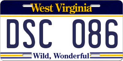 WV license plate DSC086