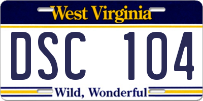 WV license plate DSC104
