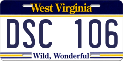 WV license plate DSC106