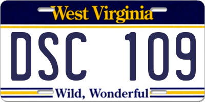 WV license plate DSC109