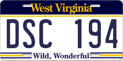 WV license plate DSC194