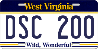 WV license plate DSC200