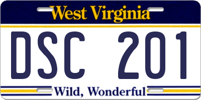WV license plate DSC201