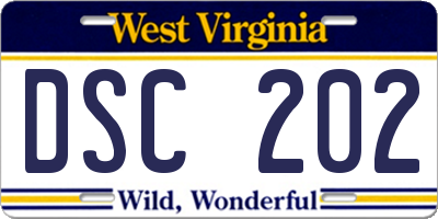 WV license plate DSC202