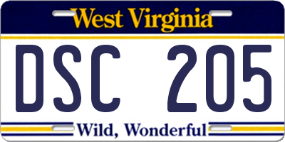 WV license plate DSC205