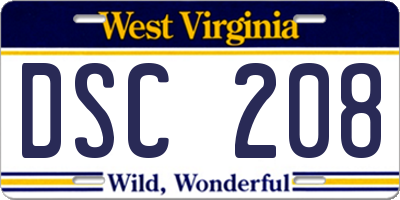 WV license plate DSC208