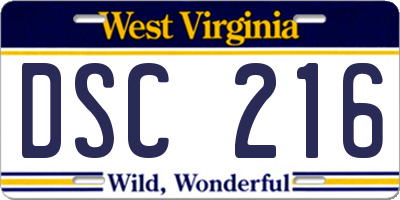 WV license plate DSC216