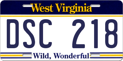 WV license plate DSC218