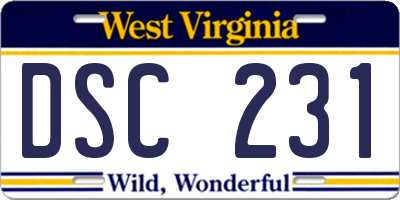 WV license plate DSC231