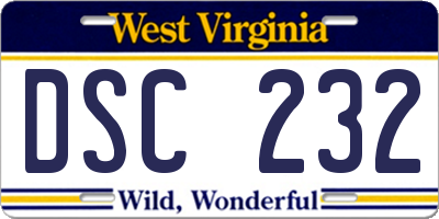 WV license plate DSC232