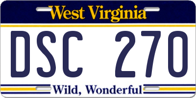 WV license plate DSC270