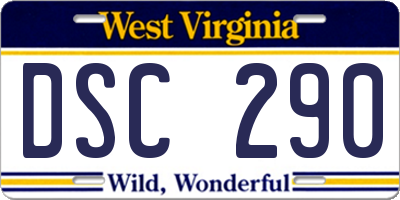 WV license plate DSC290