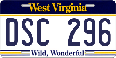 WV license plate DSC296