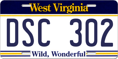 WV license plate DSC302