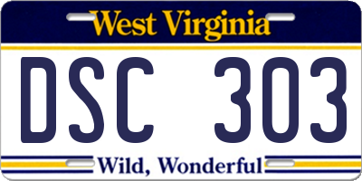 WV license plate DSC303