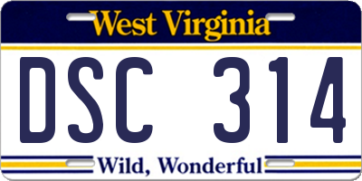 WV license plate DSC314