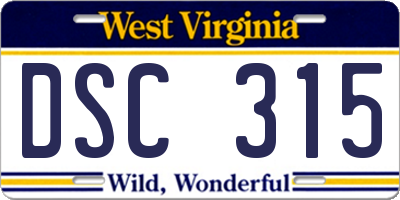WV license plate DSC315