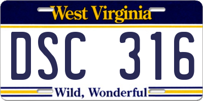 WV license plate DSC316