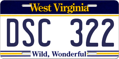 WV license plate DSC322