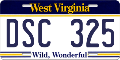 WV license plate DSC325