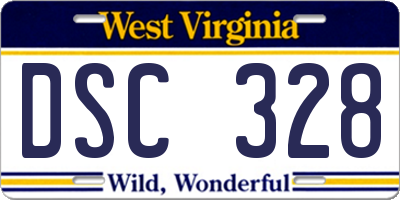 WV license plate DSC328