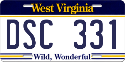 WV license plate DSC331