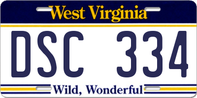 WV license plate DSC334