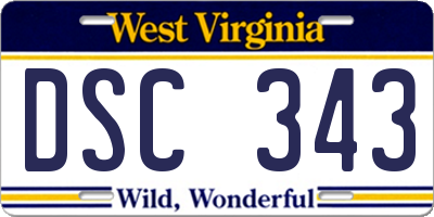 WV license plate DSC343
