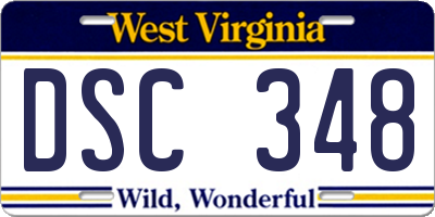 WV license plate DSC348