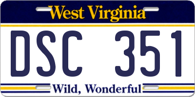 WV license plate DSC351