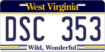 WV license plate DSC353