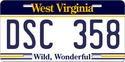 WV license plate DSC358