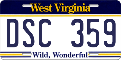WV license plate DSC359