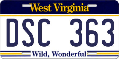 WV license plate DSC363