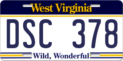 WV license plate DSC378