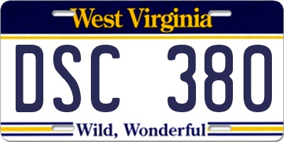 WV license plate DSC380