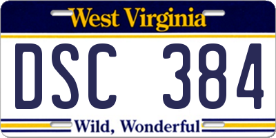 WV license plate DSC384
