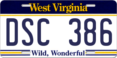 WV license plate DSC386