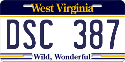 WV license plate DSC387