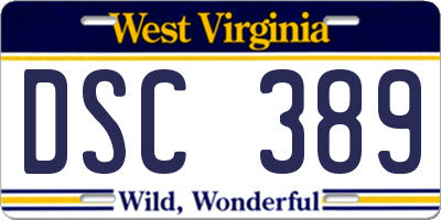 WV license plate DSC389