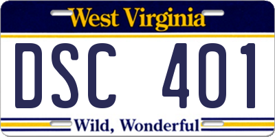 WV license plate DSC401
