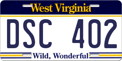 WV license plate DSC402