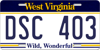 WV license plate DSC403