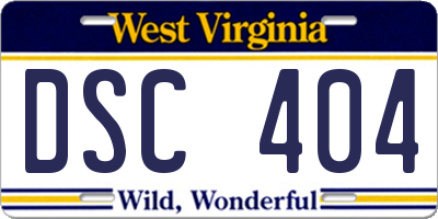 WV license plate DSC404