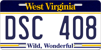 WV license plate DSC408