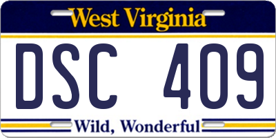 WV license plate DSC409