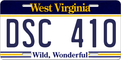 WV license plate DSC410
