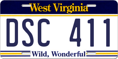 WV license plate DSC411