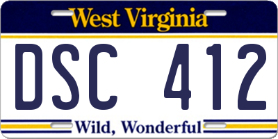 WV license plate DSC412
