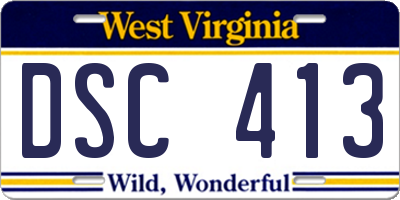 WV license plate DSC413